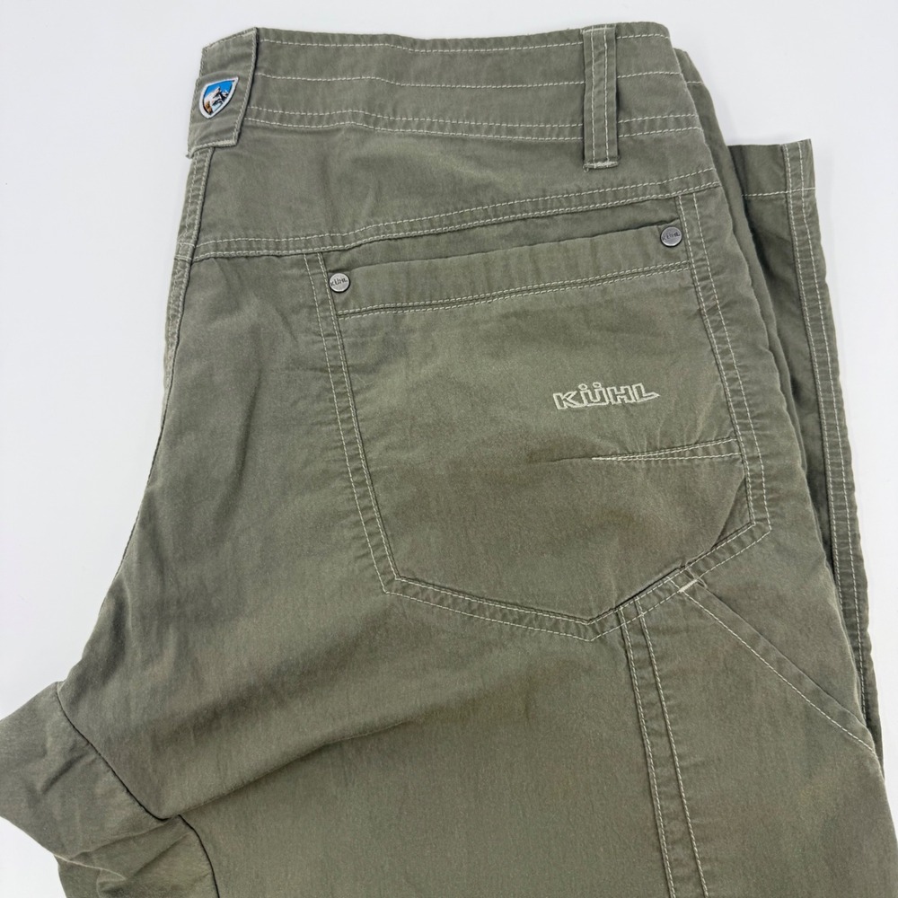 Vintage Kuhl Mens 32x32 Olive Green Cotton Nylon Hiking Utility Pants
